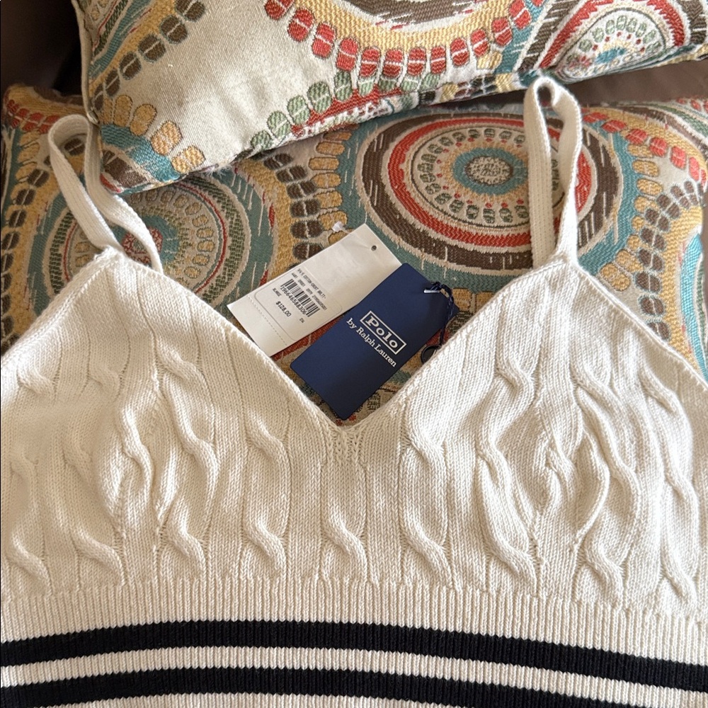 Polo by Ralph Lauren Cream Tank Top Bralette XL - Picture 2 of 6